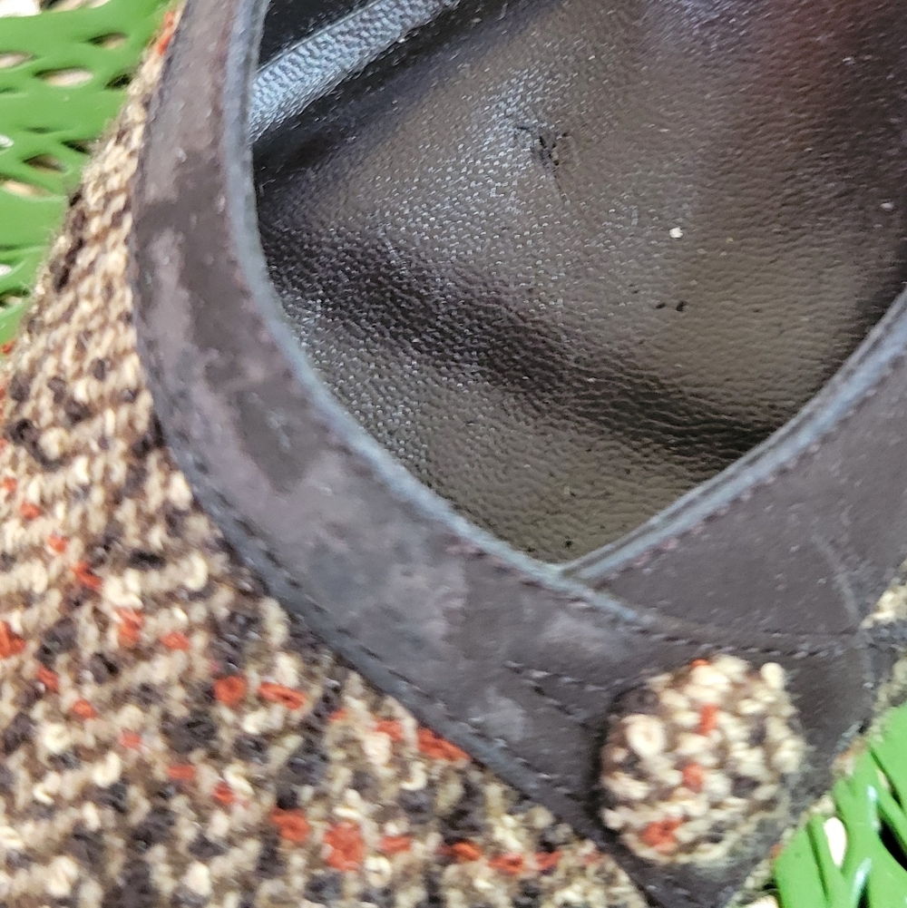 Soft Style Tweed Herringbone Heels Brown Plaid Pump Classic Retro Chic 👠✨ - Picture 13 of 16